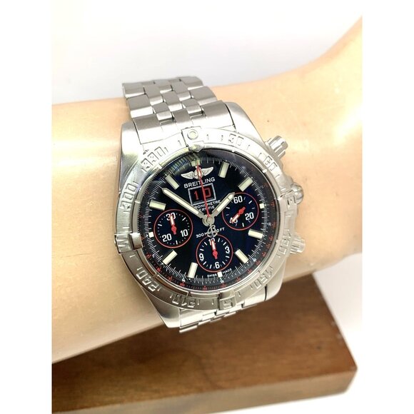 Breitling Men's Watch A44359 Blackbird Swiss Automatic Chronograph Black Dial - Picture 11 of 14